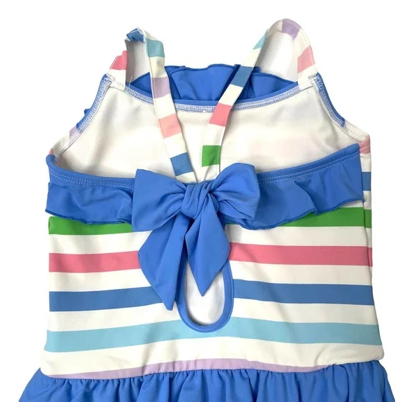 The Beaufort Bonnet Company striped bow ruffle swimsuit Sz 3T - Picture 6 of 8